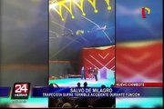 Nuevo Chimbote: trapecista sufrió aparatosa caída en pleno show