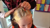 Four Strand Ribbon Braid Mohawk hair tutorial by Two Little Girls Hairstyles