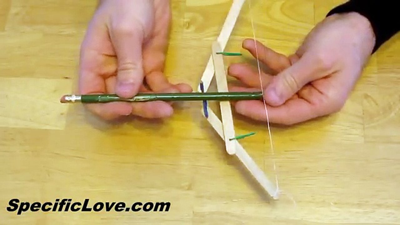 How to make a Mini Bow and Arrow Rubber Band Powered Toys video