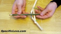 How to make a Mini Bow and Arrow - Rubber Band Powered Toys