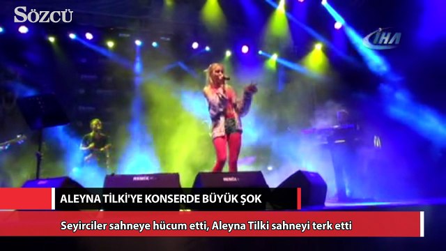 Seyirciler sahneye hücum etti, Aleyna Tilki sahneyi terk etti