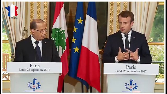 Emmanuel Macron reçoit Le président libanais Michel Aoun à Paris
