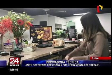 China: Famosa youtuber sorprende al cocinar con materiales de oficina