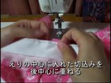 甚平の作り方（襟の付け方）　How to sew kimono collar.