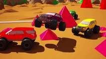 Learn 3D Shapes And Race Monster Trucks | Monster Truck Stunts | Educational Cartoons For Children