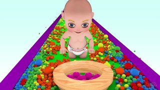 3D BABY Learn Colors with BALLS & ICE CREAM | Colours for kids children Toddlers