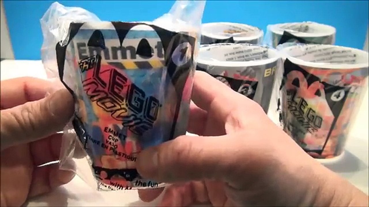 THE LEGO MOVIE MCDONALDS HAPPY MEAL TOY LITHOGRAPHIC CUPS FULL COLLECTION VIDEO REVIEW