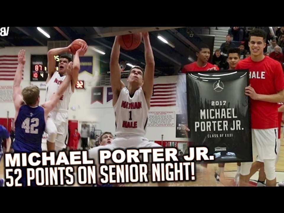 Michael Porter Jr GOES OFF! 52 PTS, 23 REB on Senior Night! | Nathan Hale BLOWOUT VS Seattle Prep