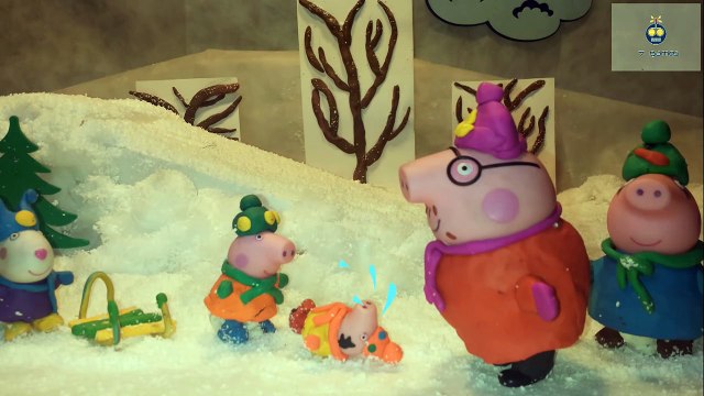 Свинка Пеппа Холодный зимний день Горка Peppa Pig Cold Winter Day