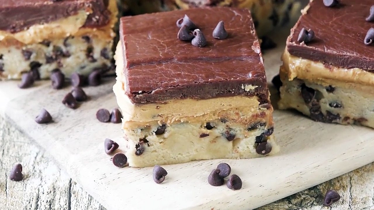 No Bake Peanut Butter Chocolate Chip Cookie Dough Bars