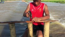 Amazing Man Make Fish Trap by hand with 6 Bambo