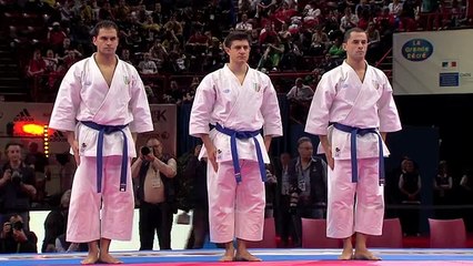 (1/2) Karate Japan vs Italy. Final Male Team Kata. WKF World Karate Champions new. 空手日本