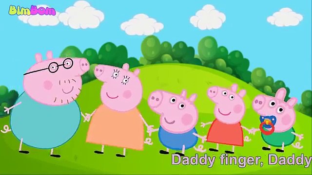 Peppa Pig: George inflates the balloon and crying. Peppa Pig Family sings a Finger Family song