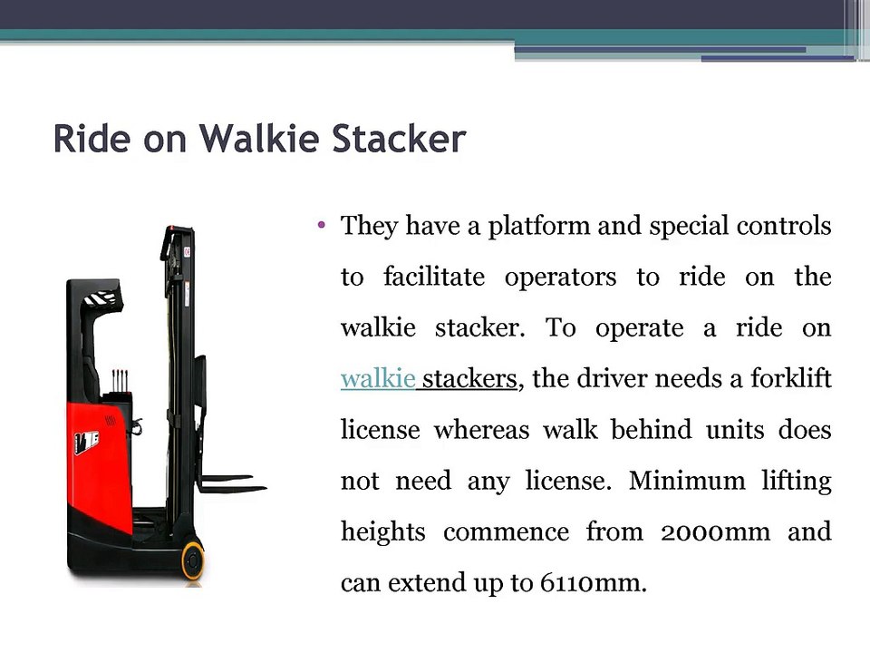Walkie Stacker Types, Application and Its Key Advantages