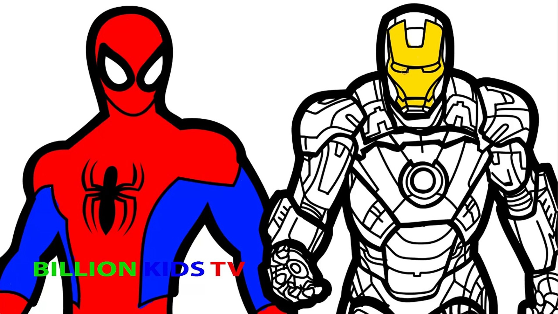 Spiderman and Iron Man Coloring Book Coloring Pages Kids Fun Art ...
