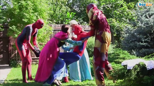 Frozen Elsa & Spiderman HALLOWEEN SKELETONS! w/ Joker Maleficent Spidergirl TOYS! Superhero Fun IRL