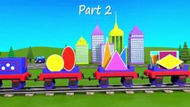 Shapes for kids kindergarten children grade 1. Learn about 2D Shapes with Choo-Choo Train - part 2