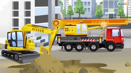 Tracteur pour Enfants. Camion et voitures. Vidéo éducative