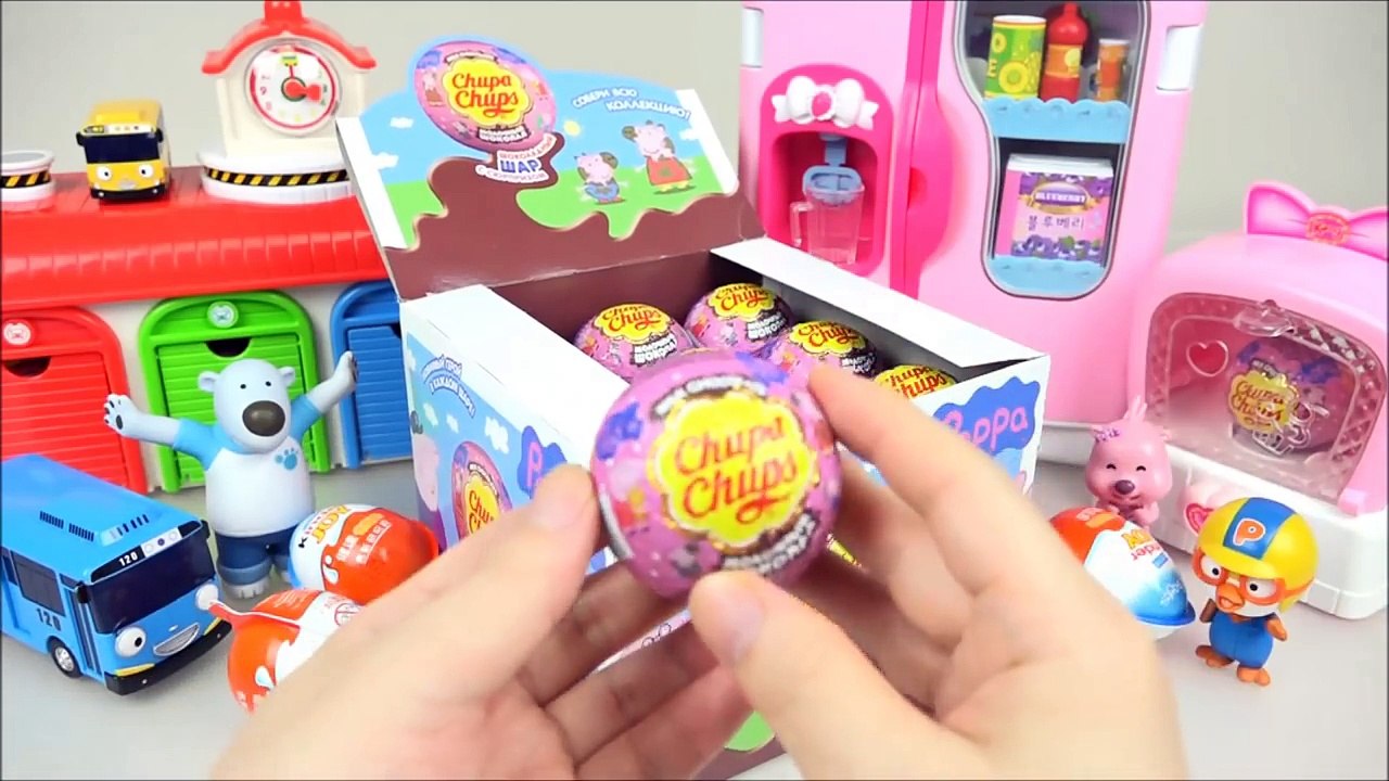 Peppa Pig Surprise eggs Chupa Chups & Kinder Jo...