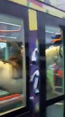 Il essaye de prendre le tram avec son cheval