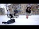 Russia + winter = something crazy. Daredevil youths show off cool outdoor stunts