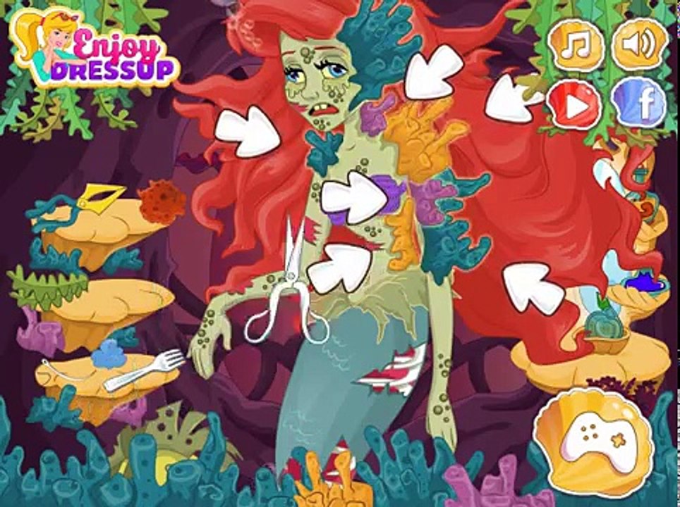 La Sirena Ariel zombi maldición (Ariel Zombie Curse) - Juegos de Princesa Disney