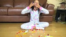 BAD BABY LOTS OF CANDY CHALLENGE Nerds Gumballs Gummy Worms Chocolate Sophia Sarah Toys To See