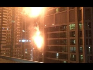 RAW: Massive fire engulfs Dubai Marina Torch residential tower