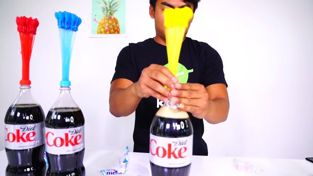 DIET COKE MENTOS BALLOON EXPERIMENT! (Explosion)-keCw6KDa1fg