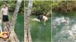 Amigos fazem colega acreditar que está a mergulhar num rio com piranhas... QUE RISO!
