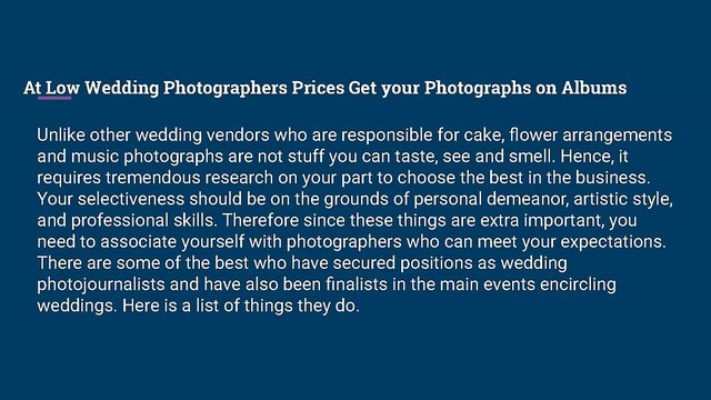 At Low Wedding Photographers Prices Get your Photographs on Albums