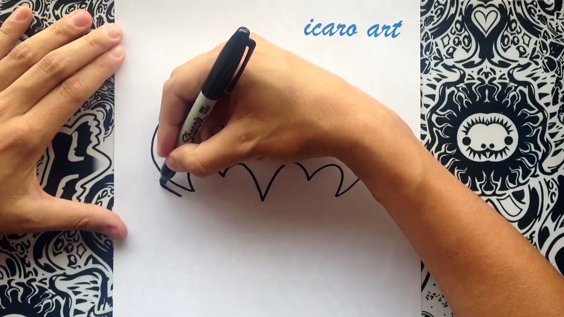 Como dibujar el logo de Batman | how to draw batman - video Dailymotion
