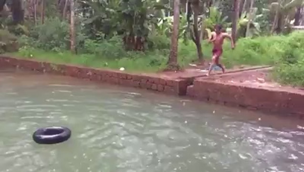 Very dangerous but perfect dive.