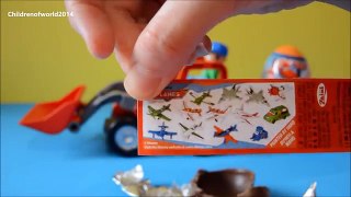 Surprise eggs opening Disney airplanes and Lego Tror