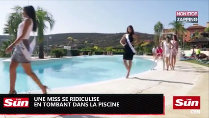 Une Miss espagnole chute dans une piscine en plein défilé (vidéo)
