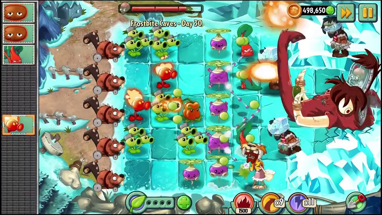 Plants vs Zombies 2 - Frostbite Caves Dr. Zomboss Zombot Tuskmaster 10,000 BC