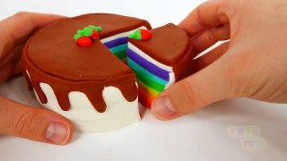 Play Doh Rainbow Cake How to Make Play Dough Food Video for Kids