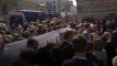 Les images du comité d'accueil anti-Macron devant la Sorbonne