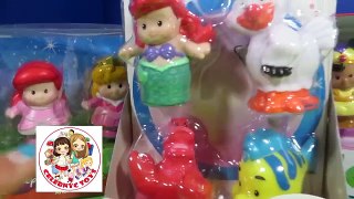 LITTLE PEOPLE Disney Princess Ariel Aurora Jasmine Aladdin Flounder Sebastian Unboxing Opening