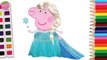 Peppa Pig transforms into Elsa Disney Frozen Charers ✿ Peppa Family Se Disfraza Frozen personajes