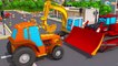 The Yellow Excavator & Giant Red Truck - Construction Trucks - 3D Kids Cartoon Cars & Trucks Stories