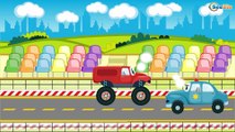 The Blue Police Car in Police Chase | Service & Emergency Vehicles Cartoons for children