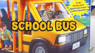 School bus for kids, Playmobil toy Play and learn with rhymes