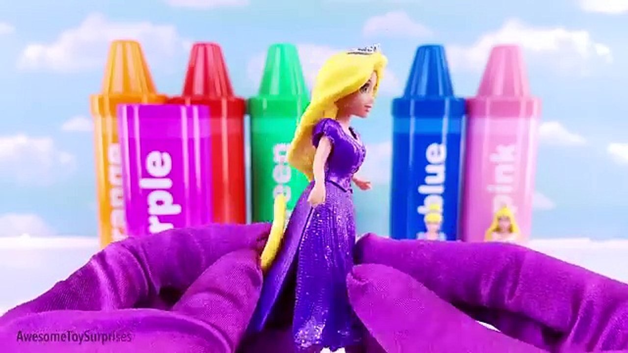 Disney Princesses Finger Family Nursery Rhymes Crayon Toy Surprises! Best Learn Colors Video!