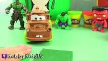 Play-Doh Lego Head HULK Mater   Hulk SMASH Batman! Kinder Egg Surprise By HobbyKidsTV