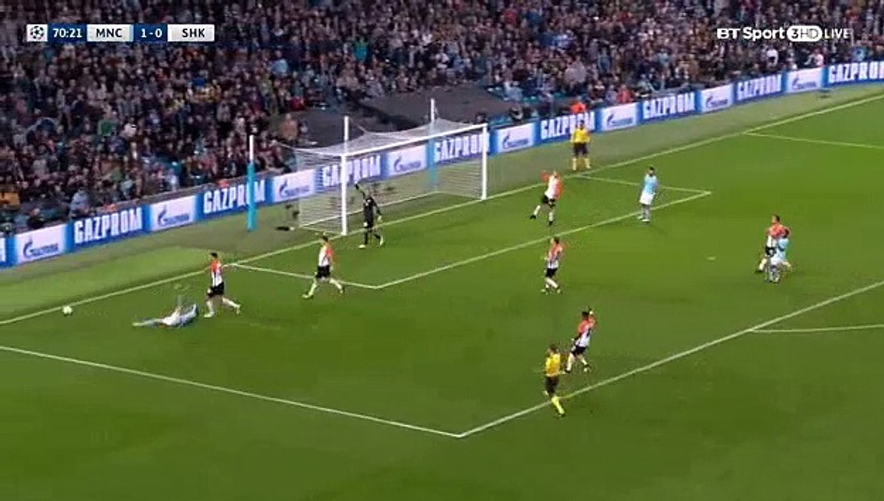Manchester City 1 - 0 Shakhtar 26/09/2017  Sergio Aguero Missed Penaltty 72' HD Full Screen Champions League