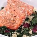 Roasted Salmon with Kale-Quinoa Salad