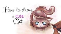 Drawing Tutorial ❤ How to draw and color a Cute Cat