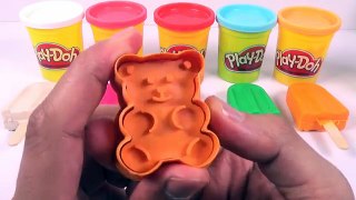 Play Doh Ice Cream Popsicle Learn Color With Gummy Bear Mold Fun Creative Finger Family Songs
