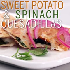 sweet potato and spinach quesadilla